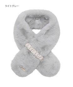 MOONBAT FURLA フェイクファーくしゅくしゅリボンマフラー