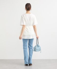 earth music&ecology 【接触冷感/洗濯機可】異素材ドッキングドロストチュニック