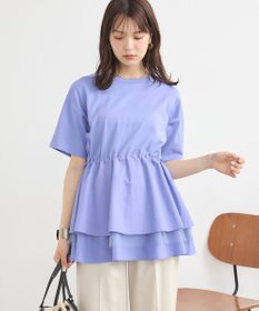 earth music&ecology 【接触冷感/洗濯機可】異素材ドッキングドロストチュニック