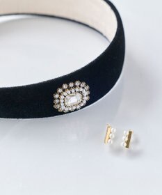 Phoebe <オンワード限定セット>パール&バーライトフィットイヤリング×クラッシービジューカチューシャ ゴールド