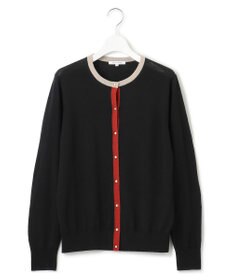 23区 L 【洗える/アンサンブル対応】サステナブルウール バイカラー カーディガン