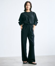 BEIGE， 【洗える】FLEUR / ウエストゴムワイドストレートパンツ