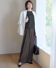 自由区 【カタログ掲載・セットアップ対応・接触冷感・UVケア・洗える】エアリーツイルワイド パンツ