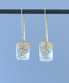 monshiro スイートピーグラスフックピアス