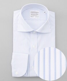 GOTAIRIKU 【形態安定】プレミアムプリーツシャツ_ワイドカラーストライプ