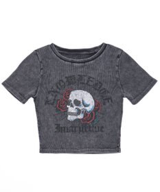 WEGO ヴィンテージウォッシュグラフィックリブT