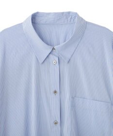 YECCA VECCA リブMIXストライプオーバーシャツ