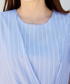 Tiaclasse 【洗える】ストライプアシンメトリーリボンワンピース