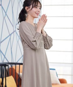 Tiaclasse L パイピングフレアワンピース