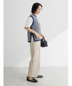 Green Parks 綿麻混イージーワイドパンツ