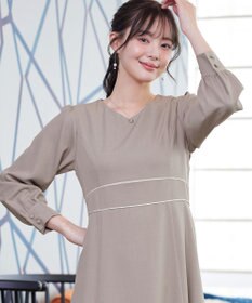 Tiaclasse L パイピングフレアワンピース