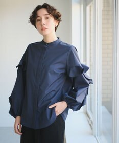 #Newans 【ANSWER for Co-Creation】フリルスリーブバンドカラーブラウス