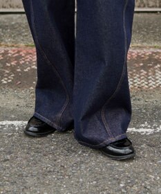 WEGO 【ユニセックス着用ITEM】カバーフィットフラップデニムパンツ