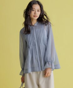 組曲 エアリーボイルシアー ブラウス シャンブレーブルー系