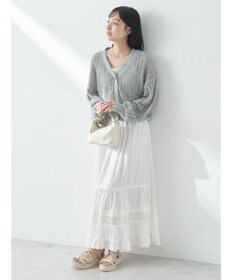 earth music&ecology ファンシーヤーンすかしニットカーディガン