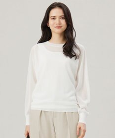 自由区 【洗える】シアーアセテート ニット