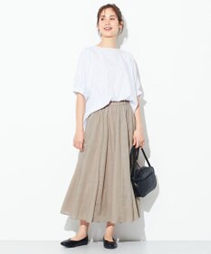 ANY 【ウエストゴム】シャンブレーライク スカート