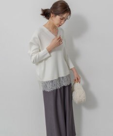 組曲 S レースモチーフニットプルオーバー