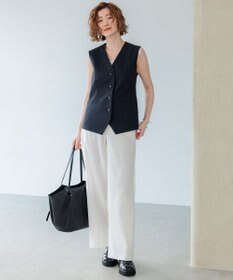 23区 【CLASSY.6月号掲載/洗える】リネンレーヨンストレッチ ワイドパンツ