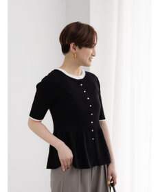 Te chichi ペプラムハーフスリーブニット