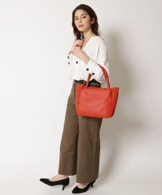 Y'SACCS ナイロン×レザー　スクエアトートバッグ Sサイズ