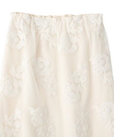 YECCA VECCA フラワー柄刺繍メッシュスカート
