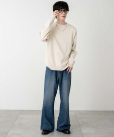 WEGO 【ユニセックス着用ITEM/MLサイズ展開】ミラノリブクルーネックプルオーバー