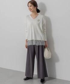 組曲 S レースモチーフニットプルオーバー