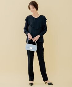 自由区 L 【洗える】WASHABLEPONTE テーパードパンツ