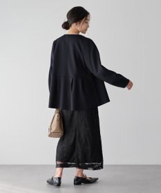 YECCA VECCA フラワー柄刺繍メッシュスカート