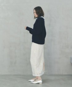 YECCA VECCA フラワー柄刺繍メッシュスカート