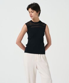 GRACE CONTINENTAL リブシアーニットトップ