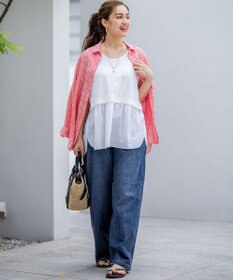 23区 L 【Lサイズ限定/好評につき新色追加】ナチュラルコットンベア タンクトップ