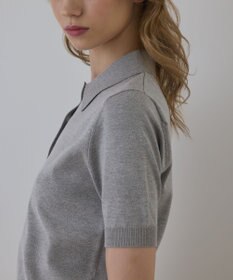 GRACE CONTINENTAL バイカラーポロニットトップ