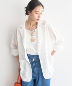 earth music&ecology レースシャツジャケット