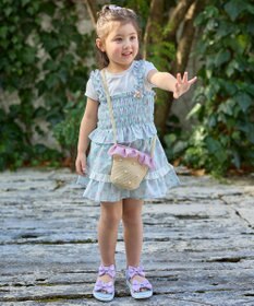 ANY KIDS フラワー×リボン スカパン