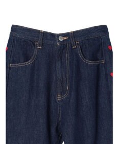 Green Parks ・Ｄｏｕｂｌｅ　Ｆｌａｇｓ　ハート刺繍フレアデニム