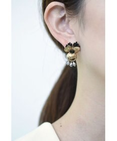 monshiro 【パール】ビオラ イヤリング（ブラック）