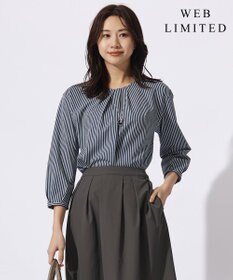 J.PRESS LADIES S 【WEB限定カラーあり】ストライプジャカード フロントタック カットソー