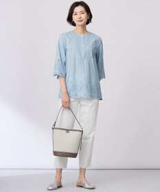 J.PRESS LADIES L 【洗える・接触冷感・UVケア・吸水速乾・防透け】麻シェルドライ テーパード パンツ