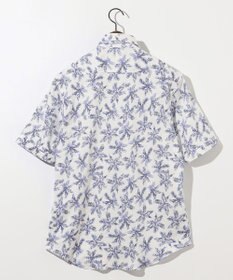 JOSEPH ABBOUD 【吸水速乾/ストレッチ/ノルマンディーリネン】リネンハニカム プリントジャージー シャツ