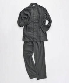 京和晒綿紗 【紗栄子さん愛用パジャマの色違い/UNISEX】ガーゼパジャマ 2重合わせ 草木染め【すみくろ】