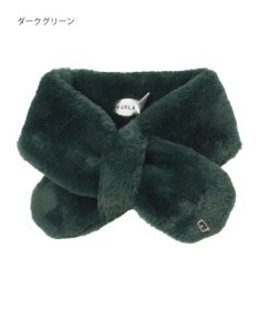 MOONBAT FURLA（フルラ）プチリボンマフラー  アーチロゴ フェイクファー