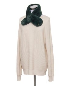 MOONBAT FURLA（フルラ）プチリボンマフラー  アーチロゴ フェイクファー