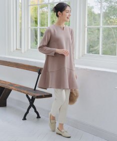 Tiaclasse L 【洗える】裏起毛フレアワンピチュニック