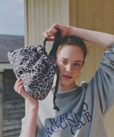 LeSportsac E/W CITY DRAWSTRING BAG??? /アップタウンレオパード/ブラック