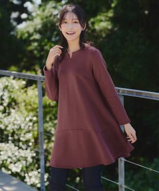 Tiaclasse L 【洗える】裏起毛フレアワンピチュニック