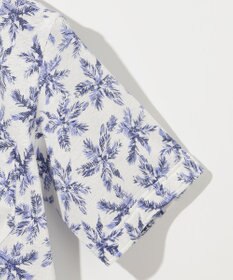 JOSEPH ABBOUD 【吸水速乾/ストレッチ/ノルマンディーリネン】リネンハニカム プリントジャージー シャツ