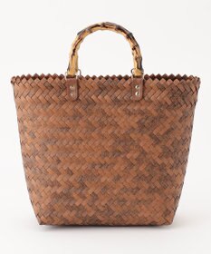 ANY 【A4サイズ収納可】バンブー調ハンドルカゴバッグ