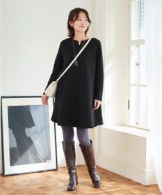 Tiaclasse L 【洗える】裏起毛フレアワンピチュニック